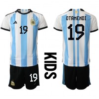 Argentina Nicolas Otamendi #19 Hjemme Trøje Børn VM 2022 Kortærmet (+ Korte bukser)